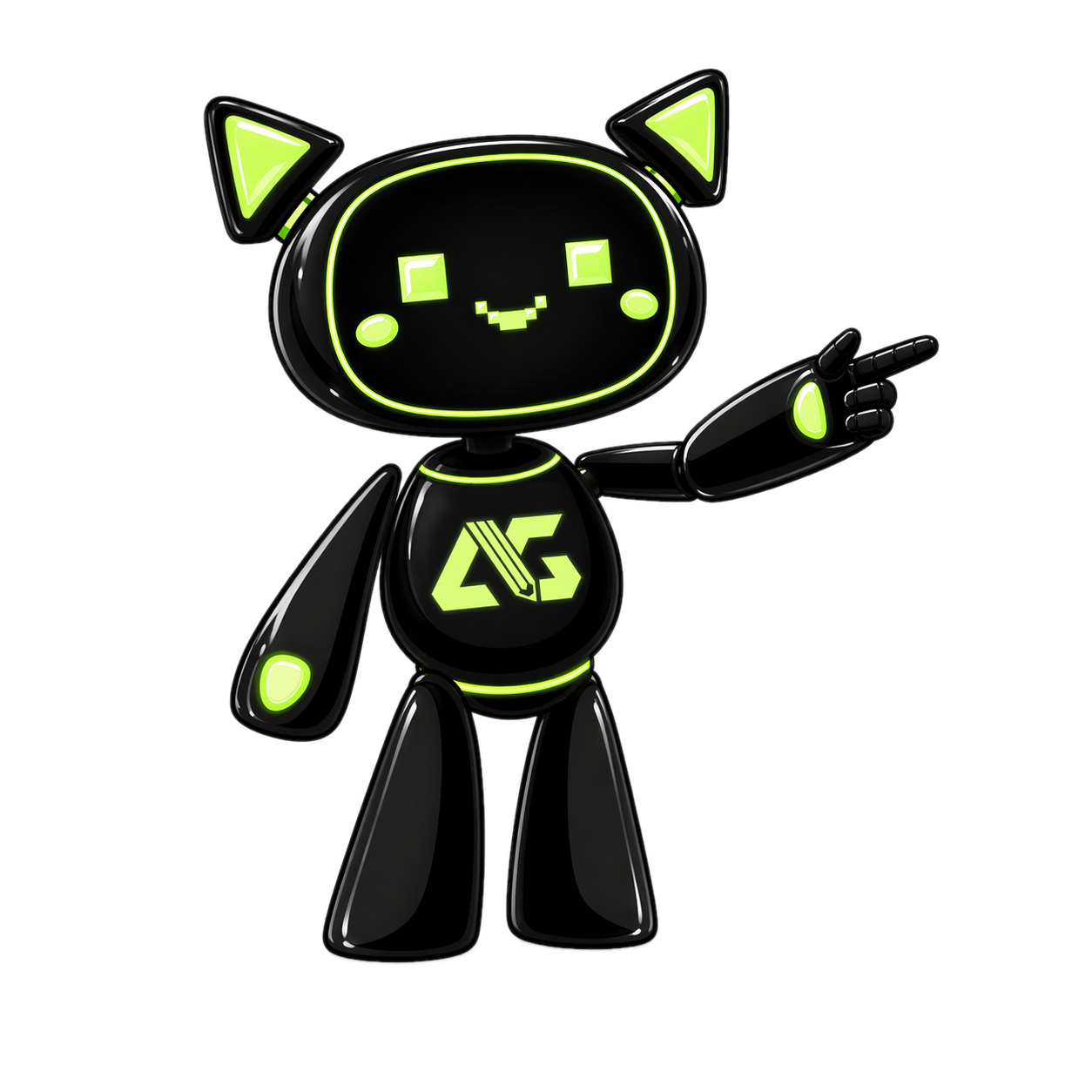 Mascote robô do Agiliza Studio apontando para os templates
