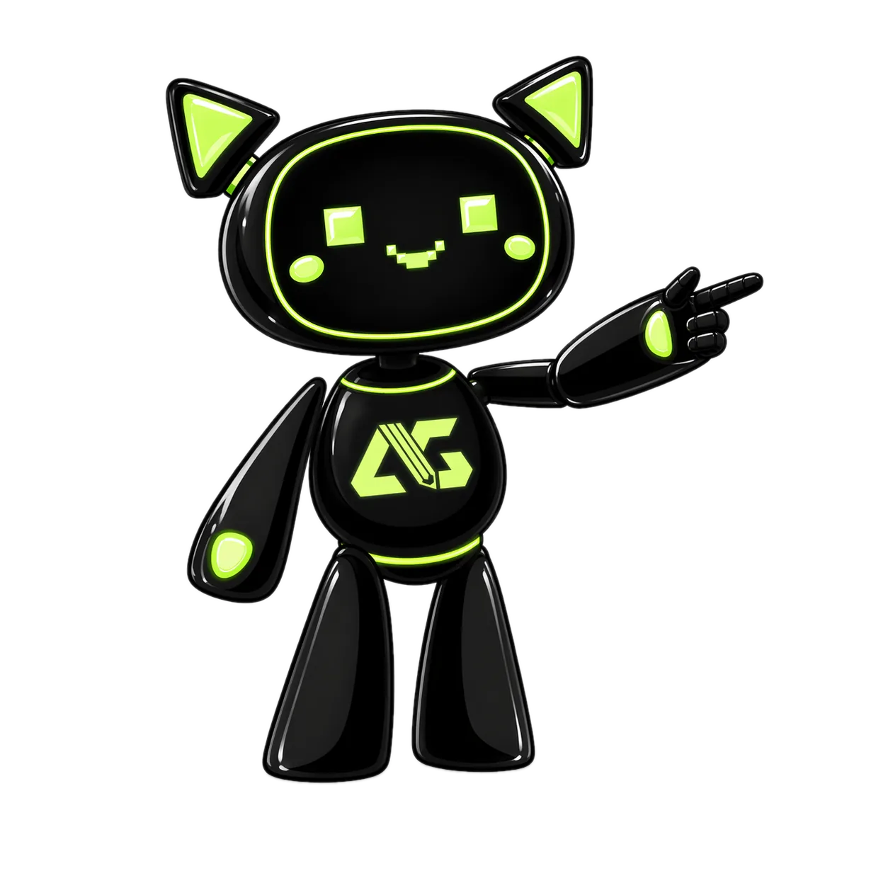 Mascote robô do Agiliza Studio apontando para os templates