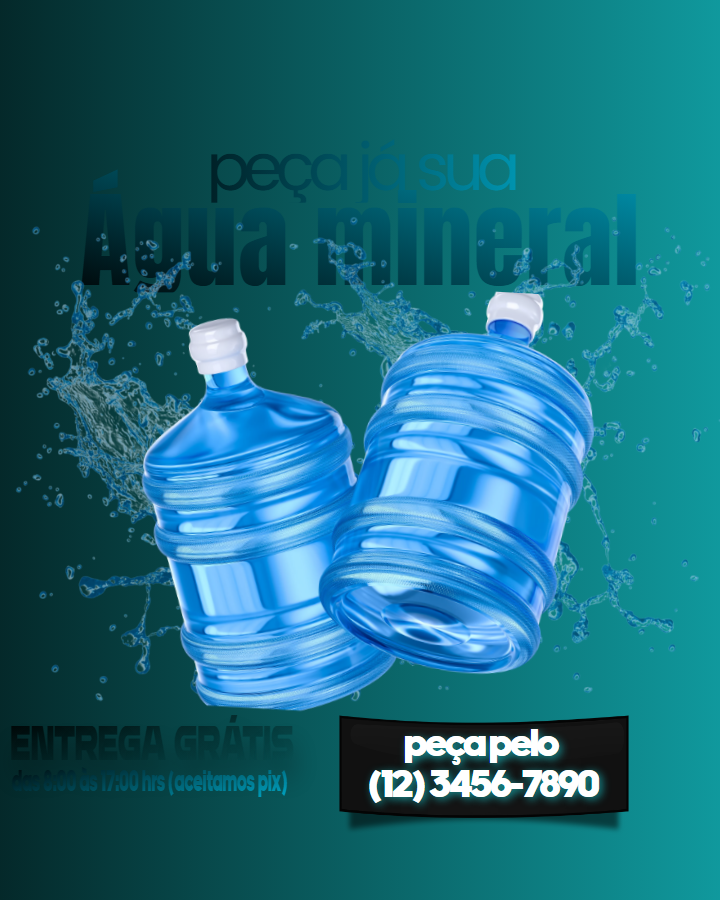 banner de galão de água